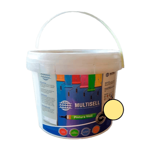 Tanqueta de pintura Multisell de Vinil. 4LT. Color Marfil