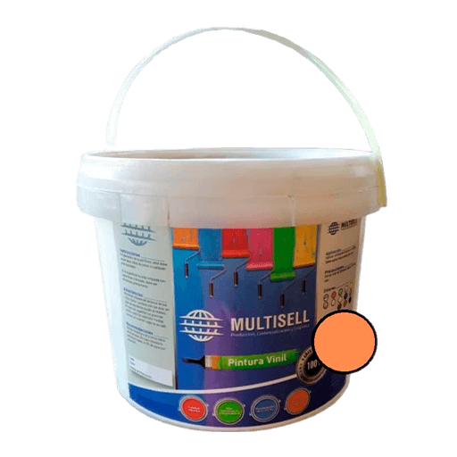 Tanqueta de pintura Multisell de Vinil. 4LT. Color Salmón