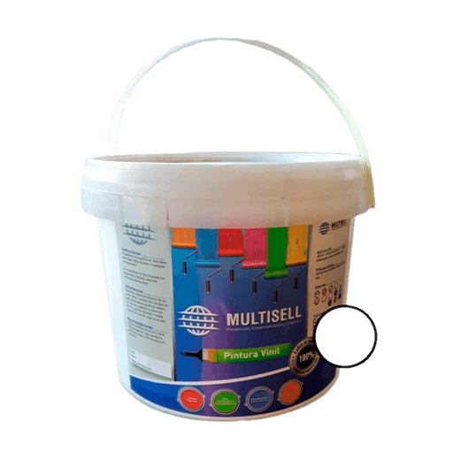 Tanqueta de pintura Multisell de Vinil. 4LT. Color Blanco 