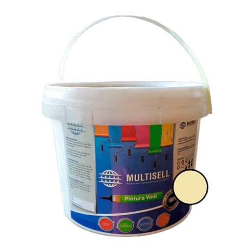 Tanqueta de pintura Multisell de Vinil. 4LT. Color Arena
